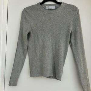 Primark Grey Ribbed Long Sleeve Top